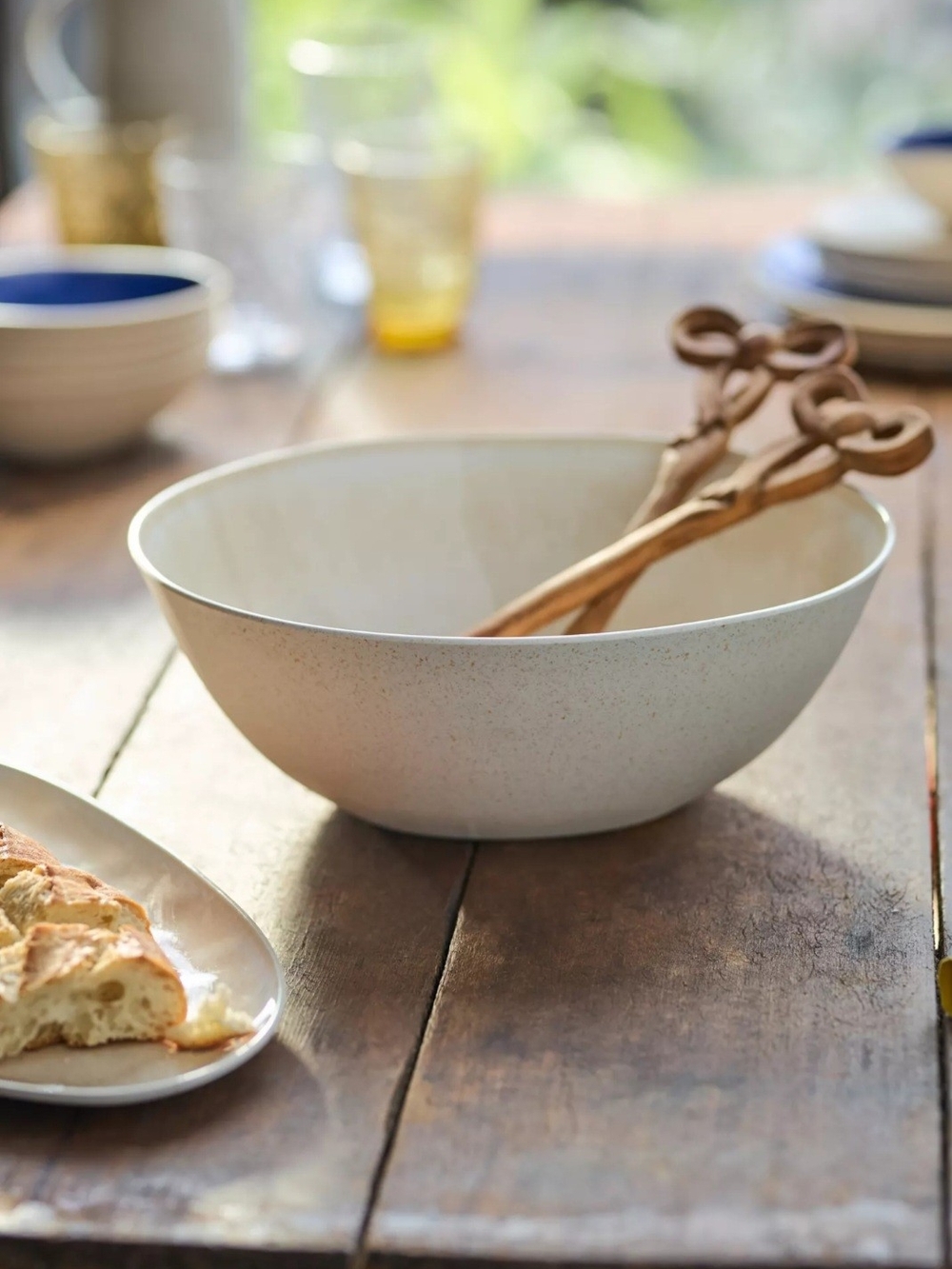Anthropologie, Dakota Bamboo Melamine Serve Bowl In White